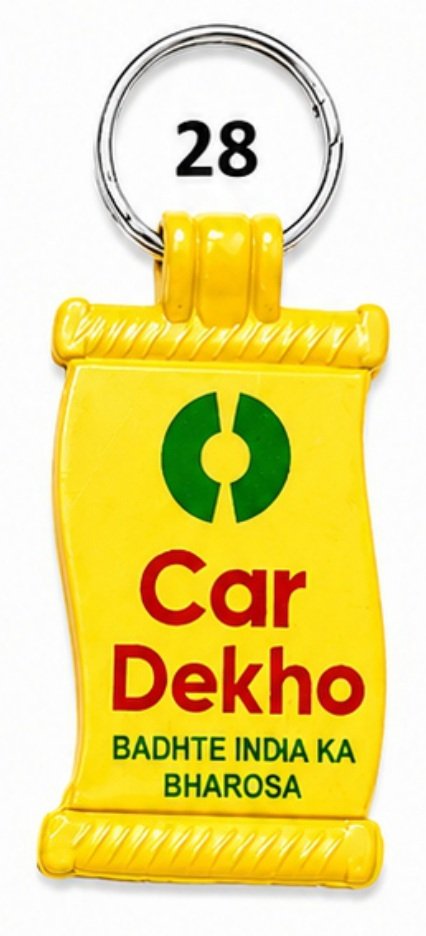 28 Yellow Scroll Shape ABS Printing Keychain - Code 28
