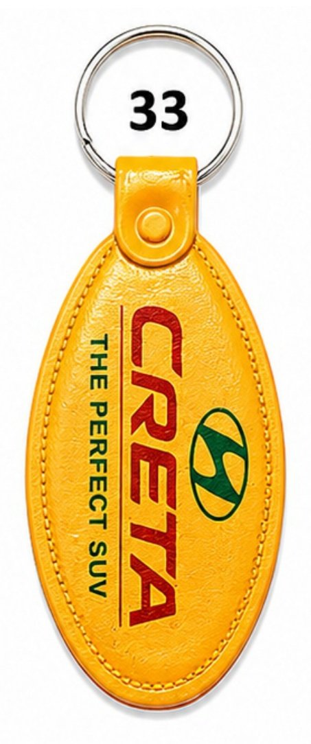 33 Yellow Oval ABS Printing Keychain - Code 33