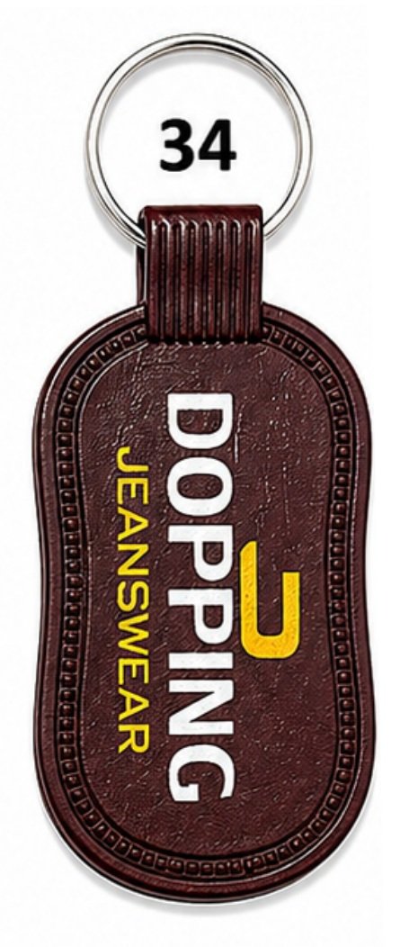 34 Brown Tapered Tag ABS Printing Keychain - Code 34