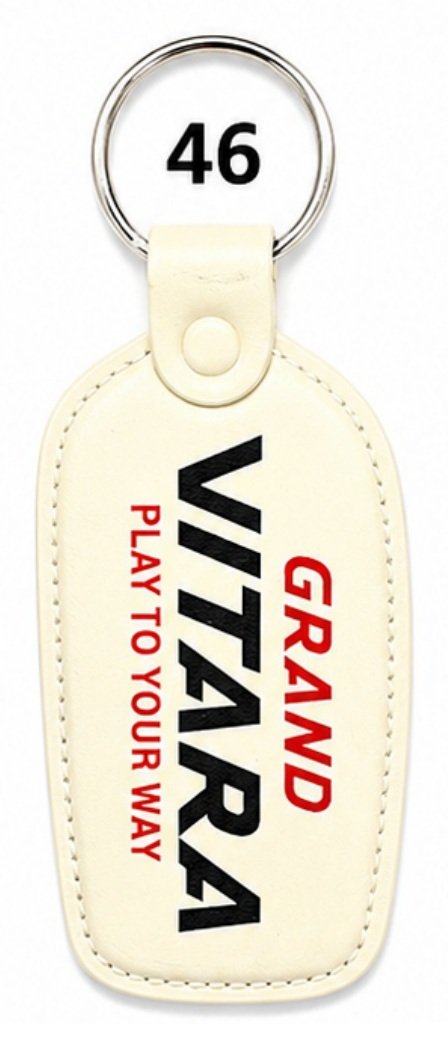 46 White Curved Tag ABS Printing Keychain - Code 46