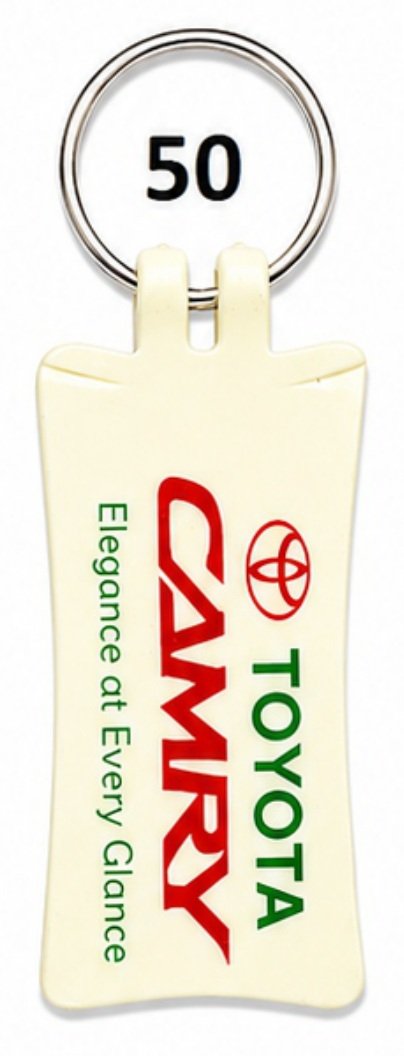 50 White Scroll Shape Double-Sided Laminated ABS Keychain - Code 50