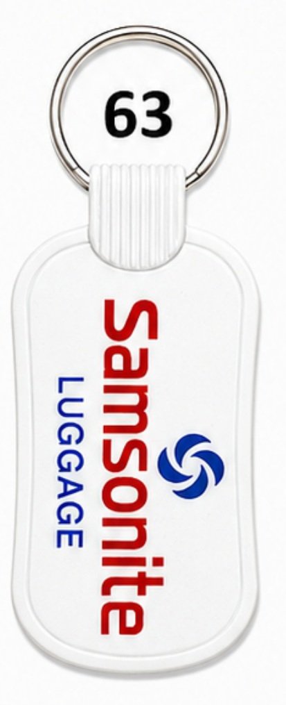 63 White Round Double-Sided Laminated ABS Keychain - Code 63