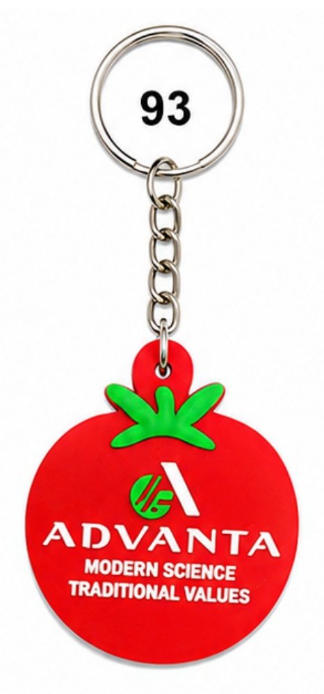 93 Tomato Shape Single-Side Embossed Silicone Keychain - Code 93