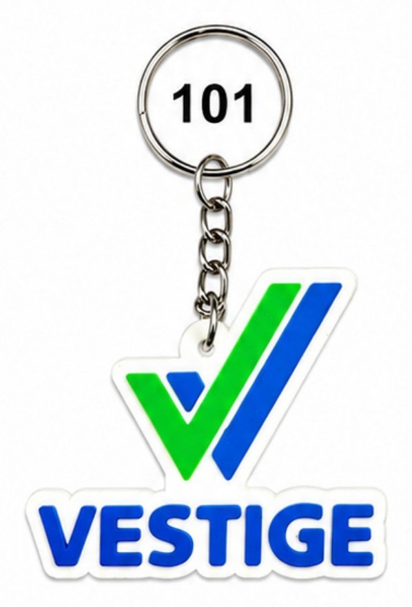 101 Tick Mark Shape Single-Side Embossed Silicone Keychain - Code 101