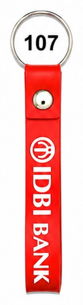 107 Red Strap Double-Side Embossed Silicone Belt Keychain - Code 107