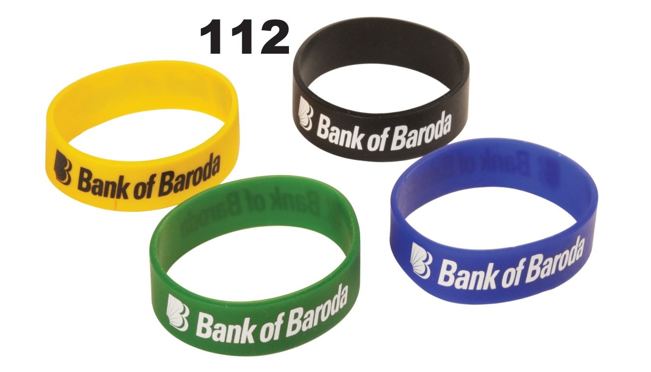 112 Multicolour Printed Silicone Wrist Band - Code 112