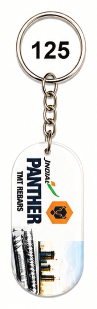 125 Elongated Oval 6mm Acrylic Keychain - Code 125