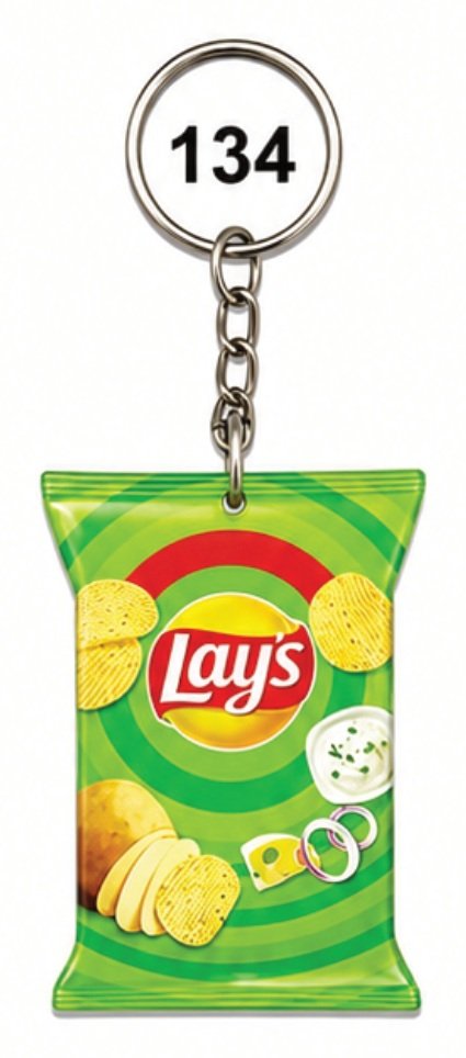 134 Packet Shape 4mm Acrylic Keychain - Code 134