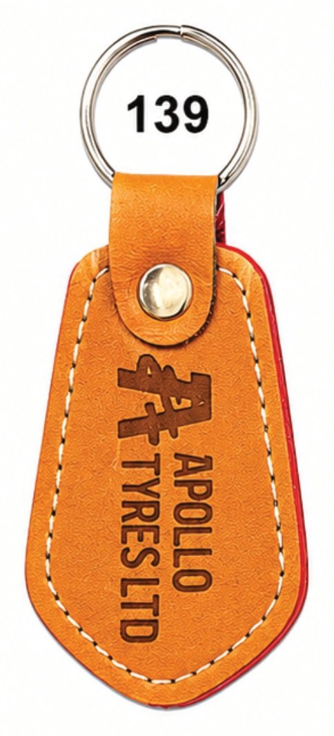 139 Tan Teardrop Leather / Imported Rexine Keychain - Code 139