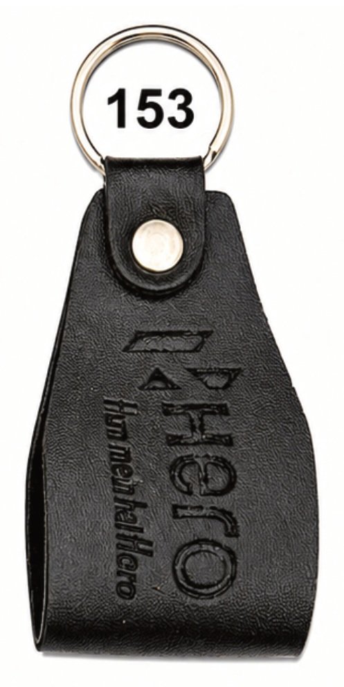 153 Black Flared Strap Leather / Imported Rexine Keychain - Code 153