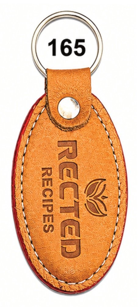 165 Tan Teardrop Leather / Imported Rexine Keychain - Code 165