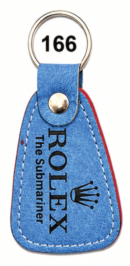 166 Blue Teardrop Leather / Imported Rexine Keychain - Code 166