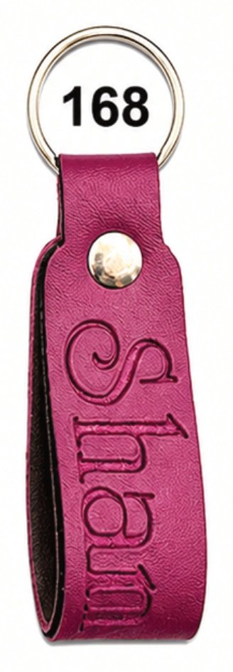 168 Pink Narrow Strap Leather / Imported Rexine Keychain - Code 168