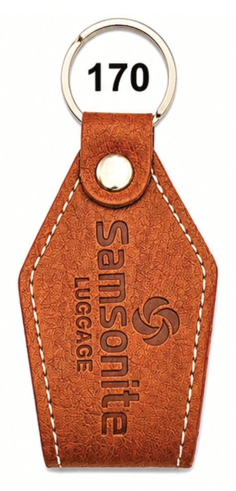 170 Tan Flared Strap Leather / Imported Rexine Keychain - Code 170