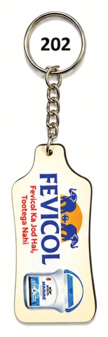 202 Bottle Shape Digital MDF Keychain - Code 202