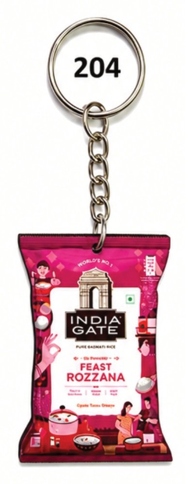 204 Packet Shape Digital MDF Keychain - Code 204