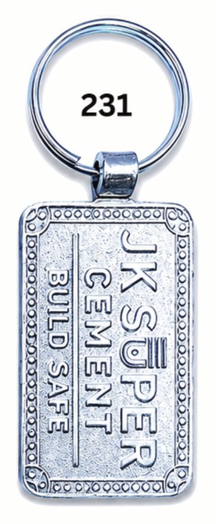 231 Rectangular Chrome Plated Metal Keychain - Code 231