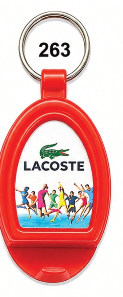 263 Red Oval Plastic Mobile Stand Keychain - Code 263