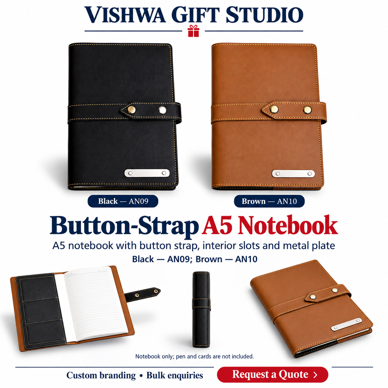 Button-Strap A5 Notebook - AN09 / AN10 - Image 2