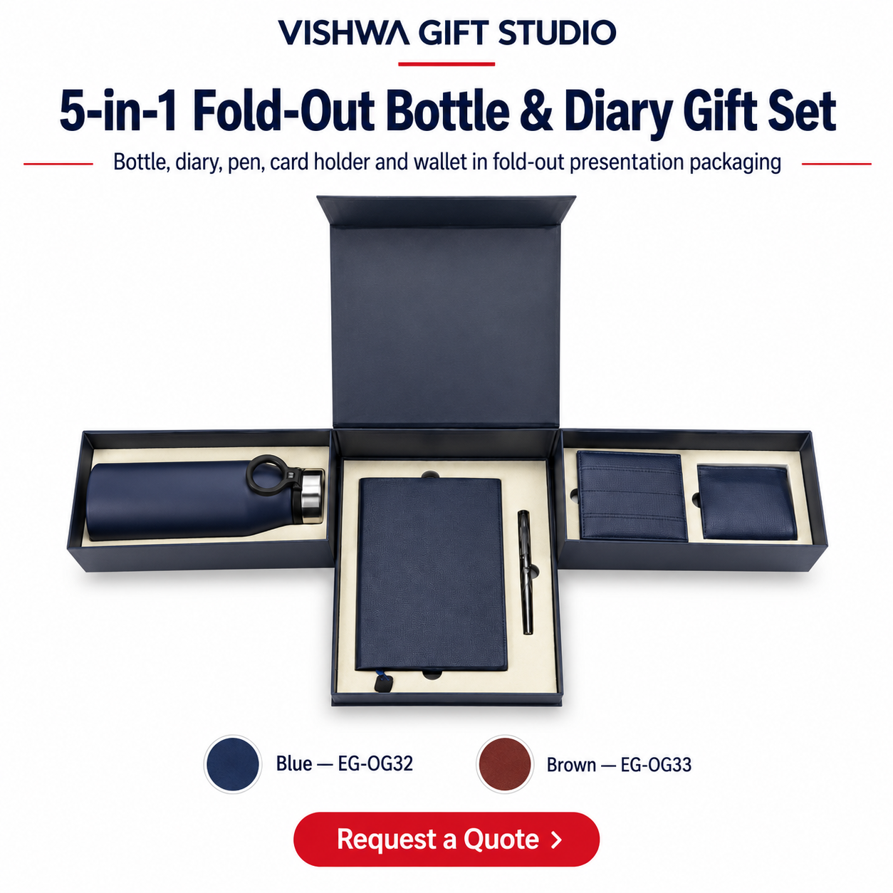 5-in-1 Fold-Out Bottle & Diary Gift Set - EG-OG32 / EG-OG33 - Image 2