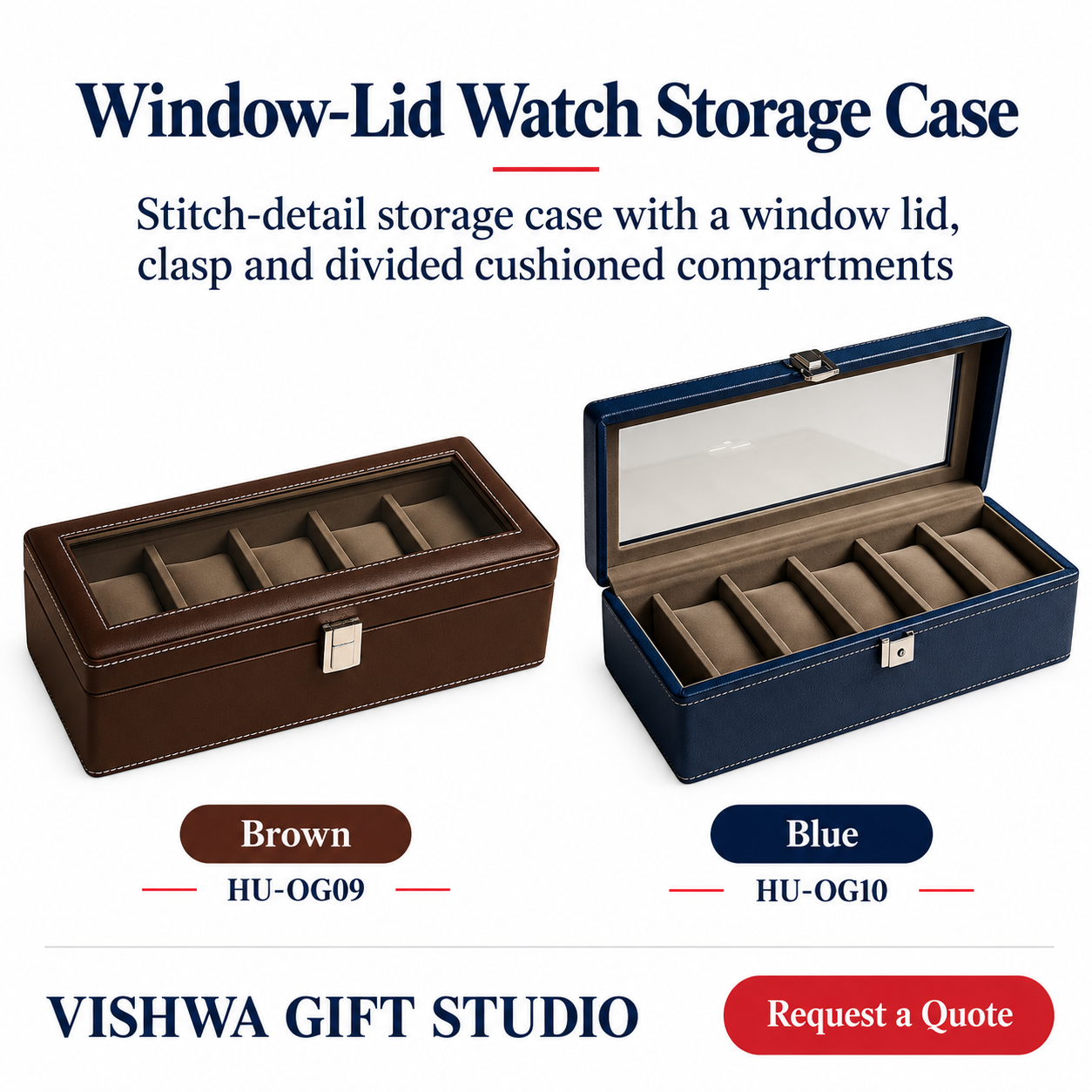 Window-Lid Watch Storage Case - HU-OG09 / HU-OG10 - Image 2