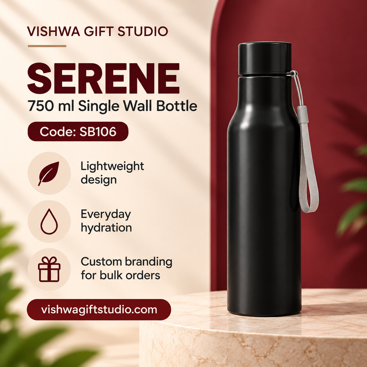 Serene 750 ml Single Wall Bottle - SB106 - Image 2