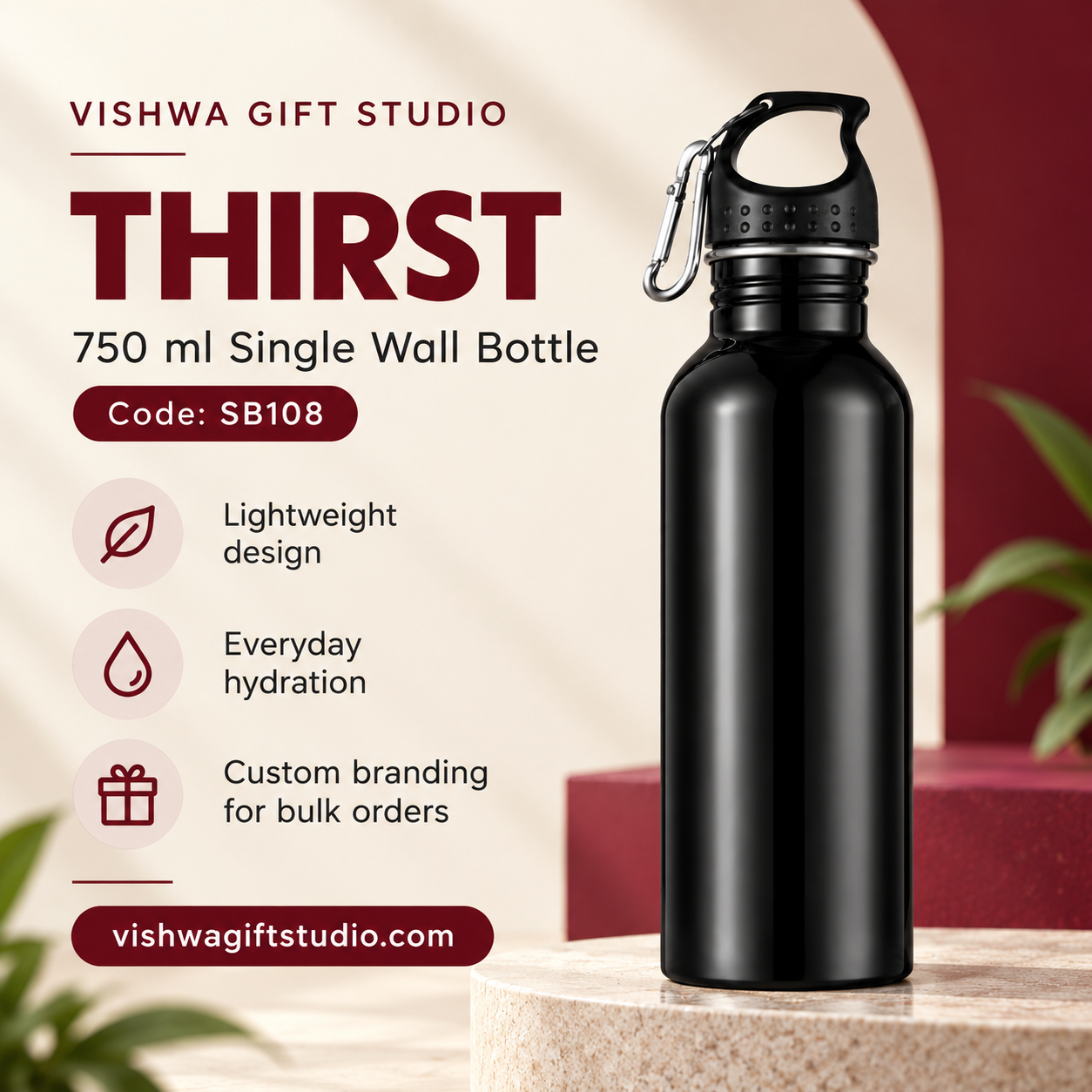 Thirst 750 ml Single Wall Bottle - SB108 - Image 2