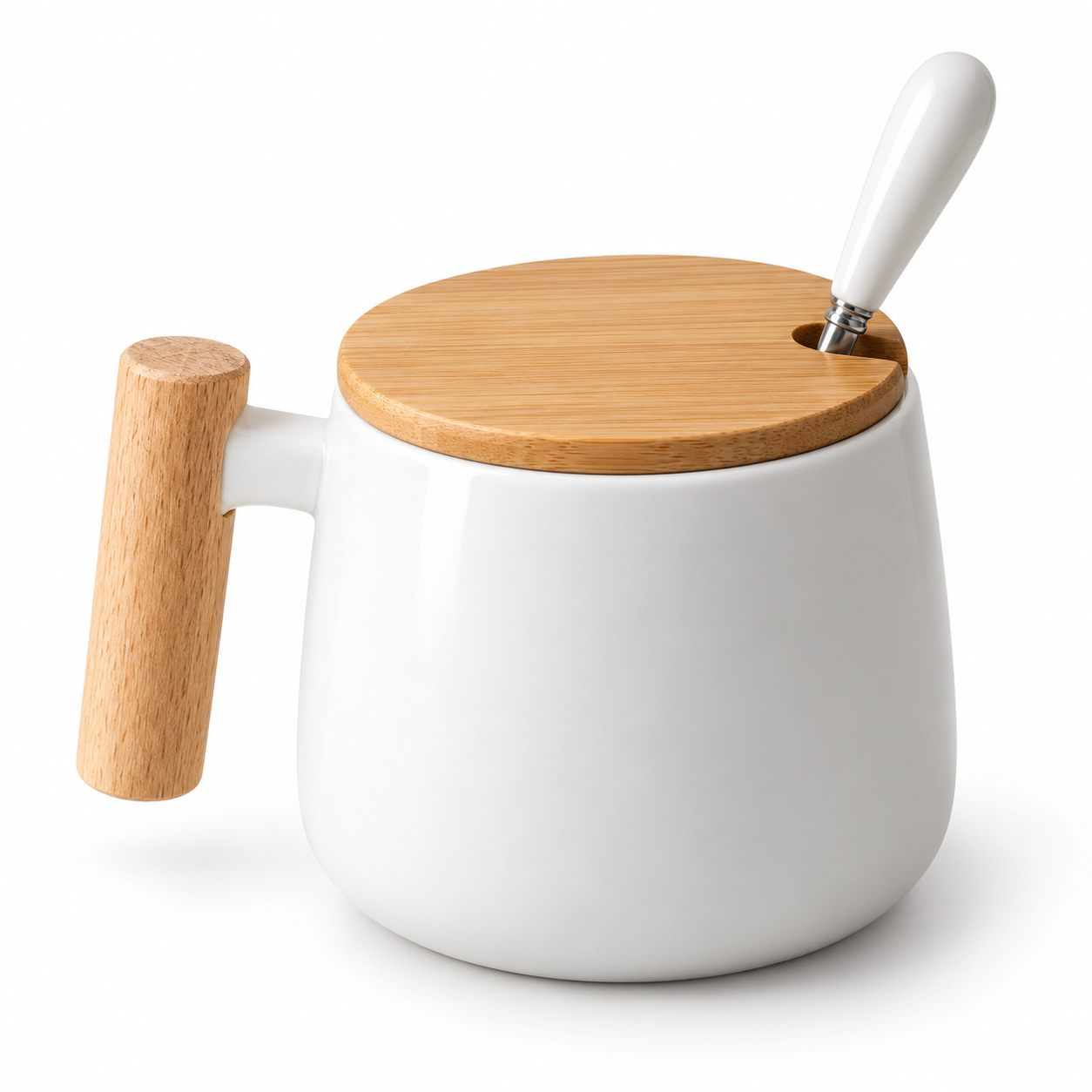 Ceramic Coffee Mug with Spoon - 400 ml - SM103 — SM103