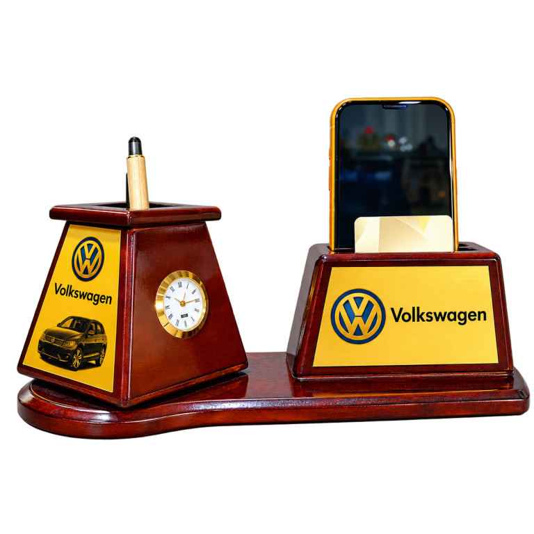 WD59 Wooden Desk Organiser with Revolving Pen Stand