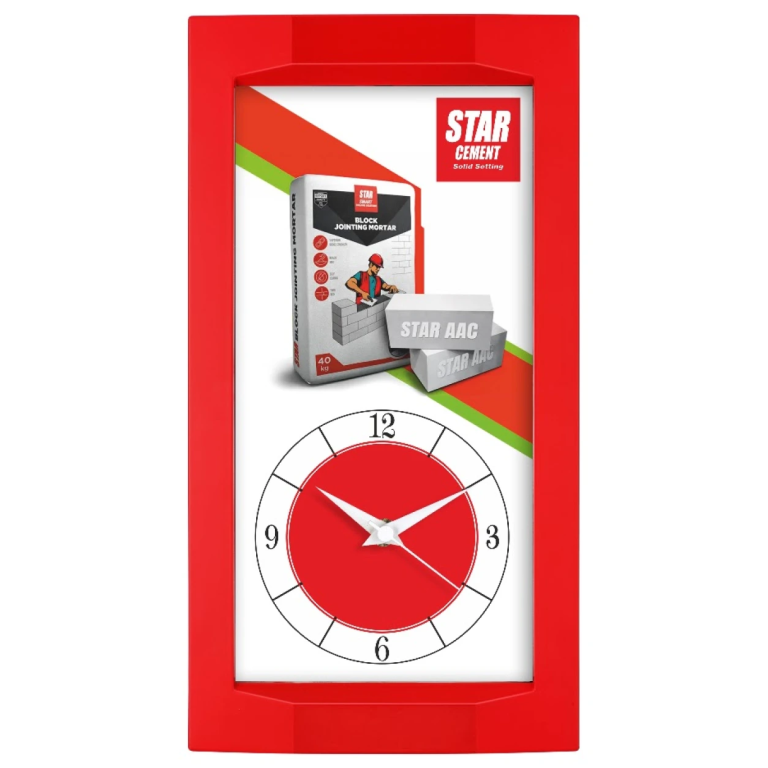 14 Red Rectangular Wall Clock