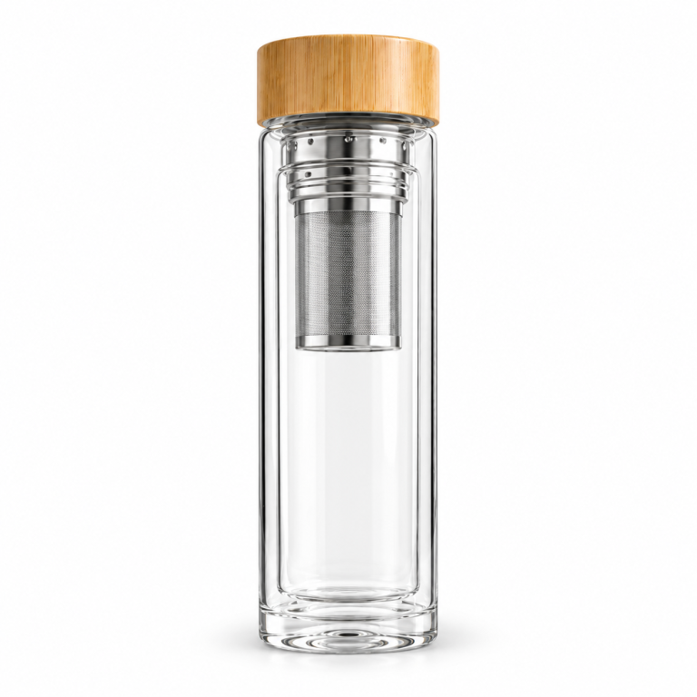 Aura 400 ml Double Wall Glass Infuser Bottle - FB149