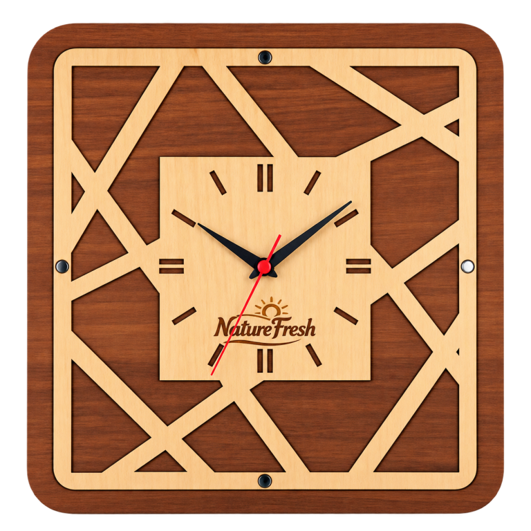 WD1047 Geometric Wooden Wall Clock