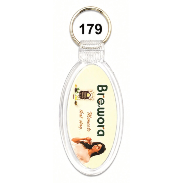 179 Oval Digital Crystal Photo Keychain
