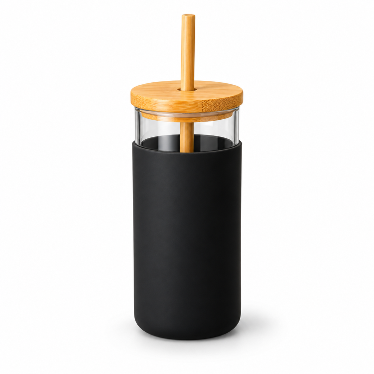Glass Straw Tumbler with Silicone Sleeve - 450 / 470 ml - SM102