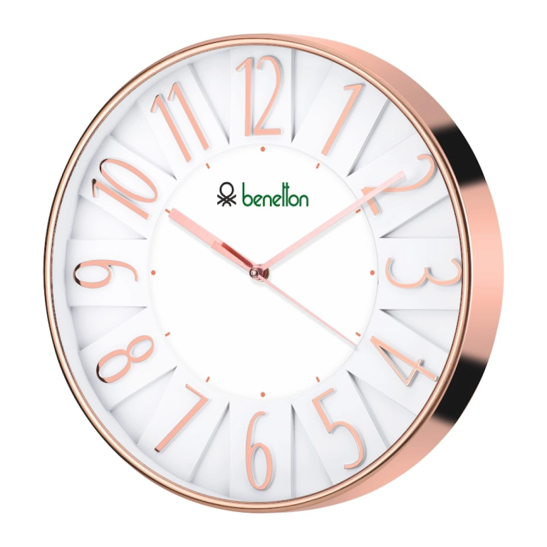 24–27 12-Inch Round Wall Clock with 3D Numbers