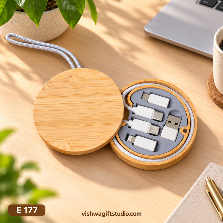 E177 Circle 5-in-1 Bamboo Charging Cable Kit
