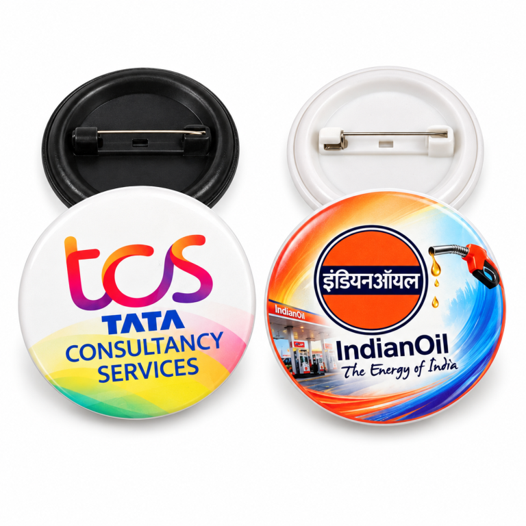 BD732 / BD733 58 mm Pin Badge – Black and White Base Options
