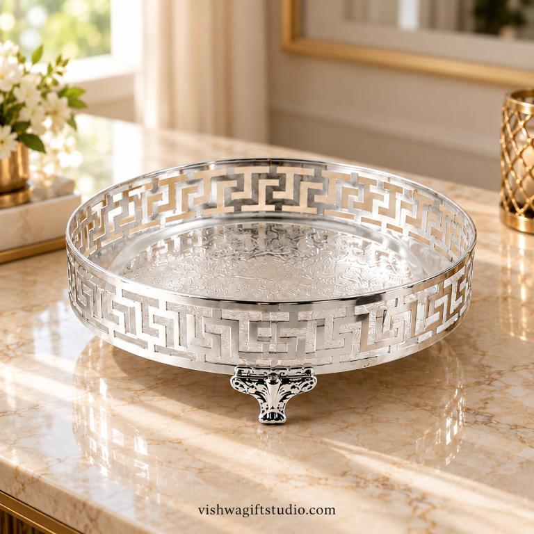 HM-7578 Greek-Key Pedestal Basket
