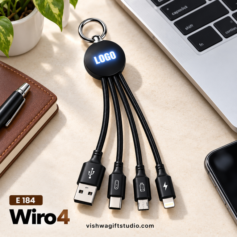 E184 Wiro4 4-in-1 Keyring Charging Cable