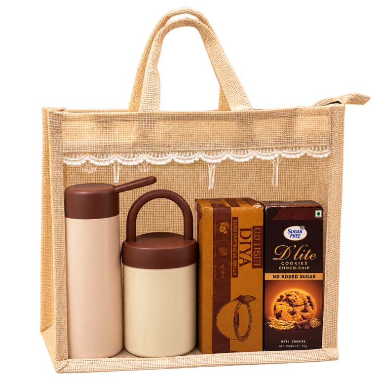 5-in-1 Glass Jar & Bottle Jute Diwali Hamper — DW-Q259