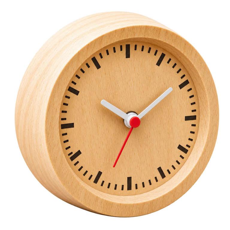 WD38 Round Wooden Table Clock