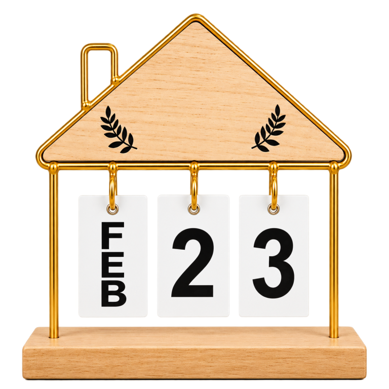 WD-C06 House Shape Wooden Perpetual Calendar