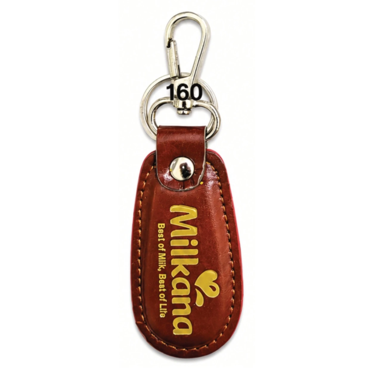 160 Brown Teardrop with Clip Leather / Imported Rexine Keychain