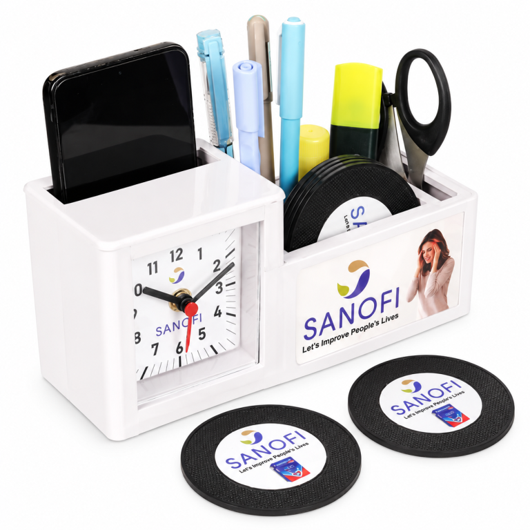 TC363/TC364 Compact Clock and Coaster Desk Organiser
