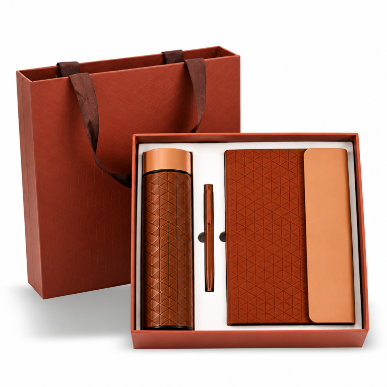 3-in-1 Geometric Notebook, Pen & Bottle Gift Set - CS387