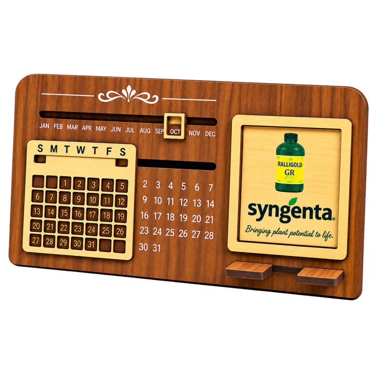 WD117 MDF Perpetual Desk Calendar