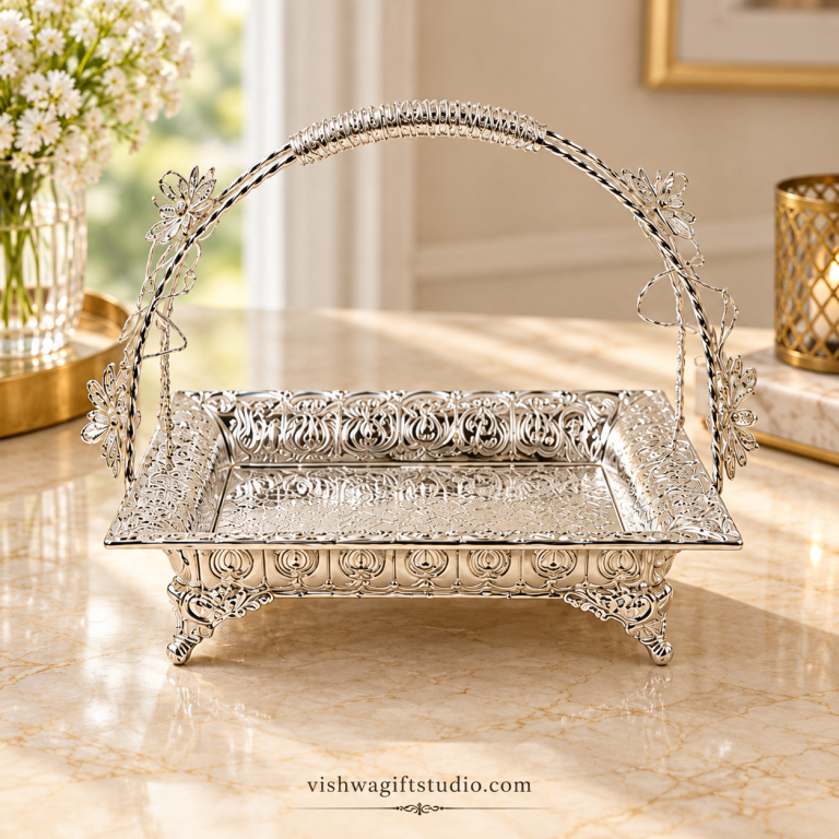 GS-149A Silver-Finish Handle Basket