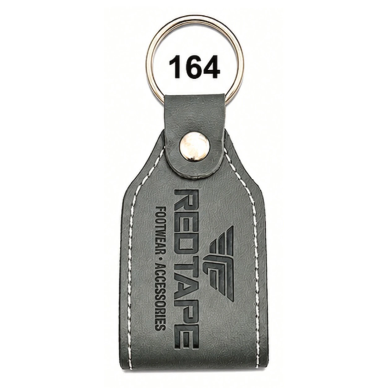 164 Grey Tapered Strap Leather / Imported Rexine Keychain