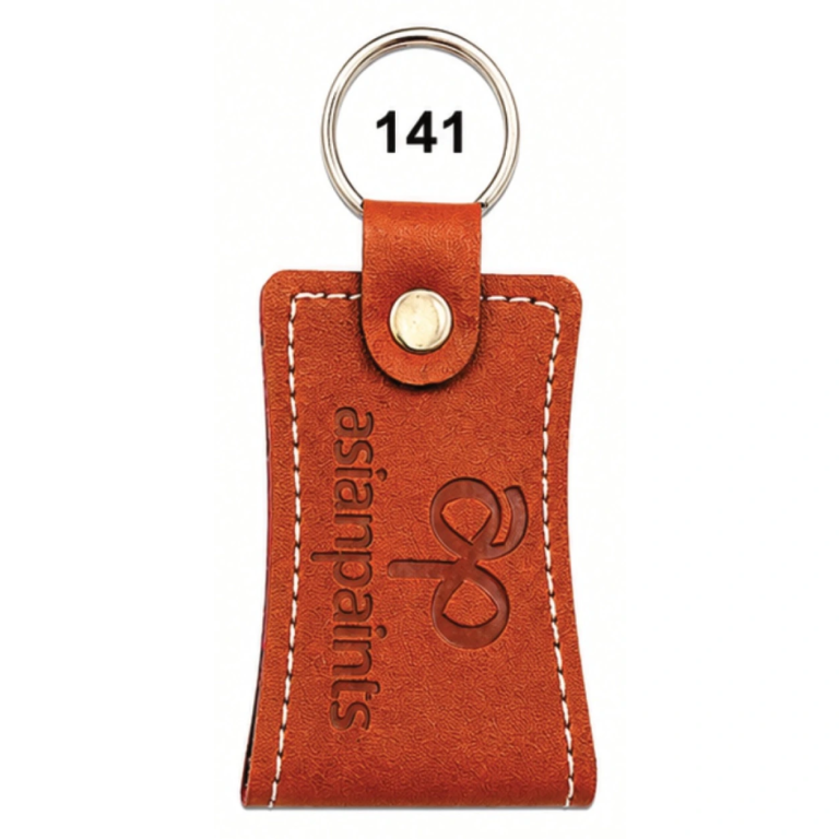 141 Brown Flared Tag Leather / Imported Rexine Keychain