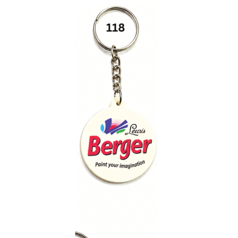118 Round UV Printed Silicone Keychain
